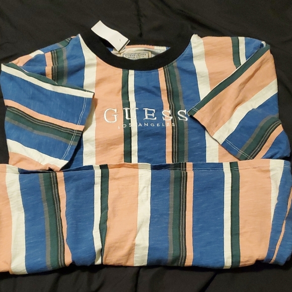 Guess Blue and Pink Striped Tee - Picture 5 of 5